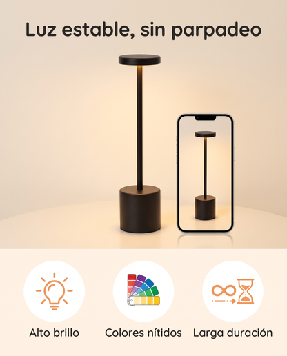 Lámpara táctil sin cables con 3 tonos de luz